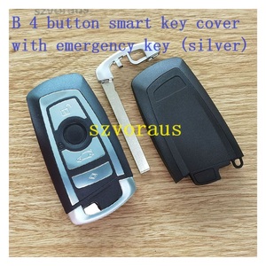 Chìa khóa xe bìa cho BMW <span class=keywords><strong>4</strong></span> nút thông minh chính bìa với chìa khóa khẩn cấp chìa khóa xe Fob phù hợp cho BMW (Bạc) - Product Image 2