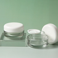 Juego de Envases Cosméticos de Vidrio Transparente Recargables con Logotipo Personalizado, Botellas y Frascos Elegantes con Tapa de Cúpula para Suero, Aceite Esencial y Crema Hidratante