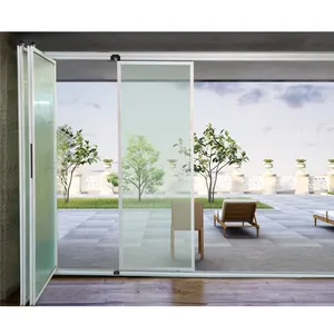 Veranda Aluminium Außentür Terrasse große Glasschiebetüren mit Rahmen Glasplatten Vorhang Wände Schiebe-Schiebetür Außenbereich