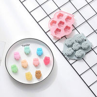 Molde de silicona de grado alimenticio con logo personalizado para gomitas de búho y bandeja de hielo con fácil desmolde