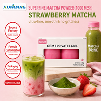 Poudre de Matcha Fraise Superfine en Gros 1000 Mesh Boisson Instantanée OEM Marque Privée Usine Source