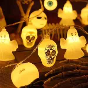Halloween String Lights Ghost Skulls Battery Indoor Outdoor Lights Decoration For Holiday Festival Decorative Congratulation