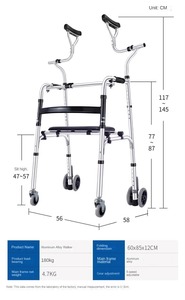 Muletas de asistencia para caminar para ancianos, pasamanos de aterrizaje al aire libre, ayudas para caminar plegables para el hogar - Product Image 6