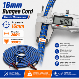 Cuerda Elástica de 16 mm con Lazos en los Extremos, Longitud Personalizable, Resistente, Sistema de Bloqueo con Capacidad de Carga de 3100N, Cuerda Amortiguadora - Product Image 6