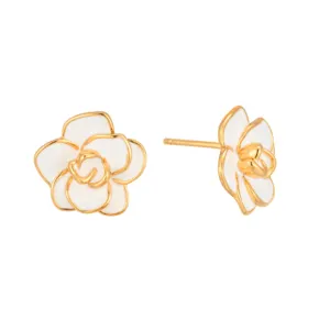 New Arrivals Simple Vintage Fashion Screwback Gold 18K Sliver Flower Stud Earrings Wholesale