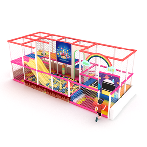 Structure de jeu intérieure de qualité supérieure en plastique, thème rose pour jeunes enfants, avec toboggan et piscine à balles, taille personnalisable - Product Image 1