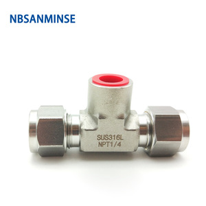 Raccord en T à compression en acier inoxydable NBSANMINSE SS316L NPT 18143812 3000 PSI ASTM Série 300 Rond Sans Soudure - Product Image 2