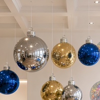 Boule miroir gonflable double couche en PVC, ornement de Noël géant, sphère ronde suspendue, décoration pour arbre, centre commercial, événement