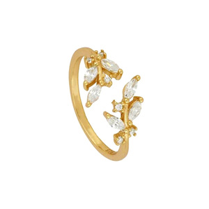 Joyeria <span class=keywords><strong>Bijouterie</strong></span> Anillo Latón Chapado en oro Aleación de cobre Circón verde Mujeres Anillos de joyería de moda 18K Oro laminado al <span class=keywords><strong>por</strong></span> <span class=keywords><strong>mayor</strong></span> - Product Image 3