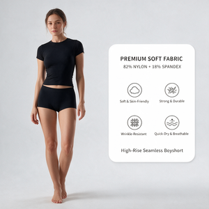 Shorts de sport sans couture taille haute pour femme SUHE, en modal et élasthanne tricoté doux et respirant, tailles S-XL - Product Image 3