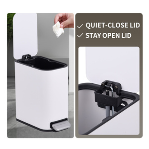 5Lスリムペダルゴミ箱ソフトクローズリッドと取り外し可能なライナー付き屋内家庭用ゴミビン長方形ステップペダルゴミ箱 - Product Image 4