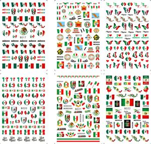 Adesivi per Unghie con Design della Bandiera del Messico, Decalcomanie per Calcio 2026, Tatuaggi Impermeabili per Nail Art, per Donne e Ragazze, Manicure Fai-da-Te - Product Image 6
