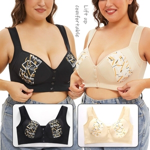 Sujetador sin aros liso de talla grande para mujer de alta calidad, diseño de estampado Sexy para mujeres mayores de mediana edad con sobrepeso, venta al por mayor - Product Image 1