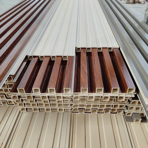 ผนังกั้นห้องแบบ WPC สำหรับภายในอาคาร แผ่นผนัง PVC แผ่นผนัง WPC ลายระแนง แผ่นผนัง Great <span class=keywords><strong>Wall</strong></span> - Product Image 1