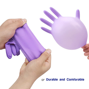 Guantes de Nitrilo Desechables Negros y Rosas XL de 4.5 mil, con Logotipo Personalizado, Grado Alimenticio, Sin Polvo, Caja de 100 Piezas - Product Image 2
