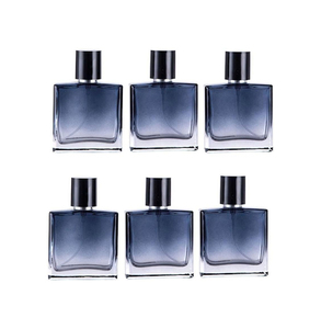 Vente en gros de flacons vaporisateurs de parfum en verre carrés plats uniques de luxe de 30 ml avec bouchon à vis, transparents, noirs, rouges, ambrés, rechargeables - Product Image 1