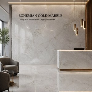 Dalle en pierre frittée 1600x3200mm, aspect marbre beige poli avec veines naturelles, pour mur <span class=keywords><strong>TV</strong></span> et mur d'accentuation de villa de luxe - Product Image 2