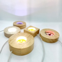 Petite veilleuse DIY en cristal pour l'artisanat, base en bois de hêtre et caoutchouc, style moderne minimaliste, couleur personnalisable, décoration intérieure