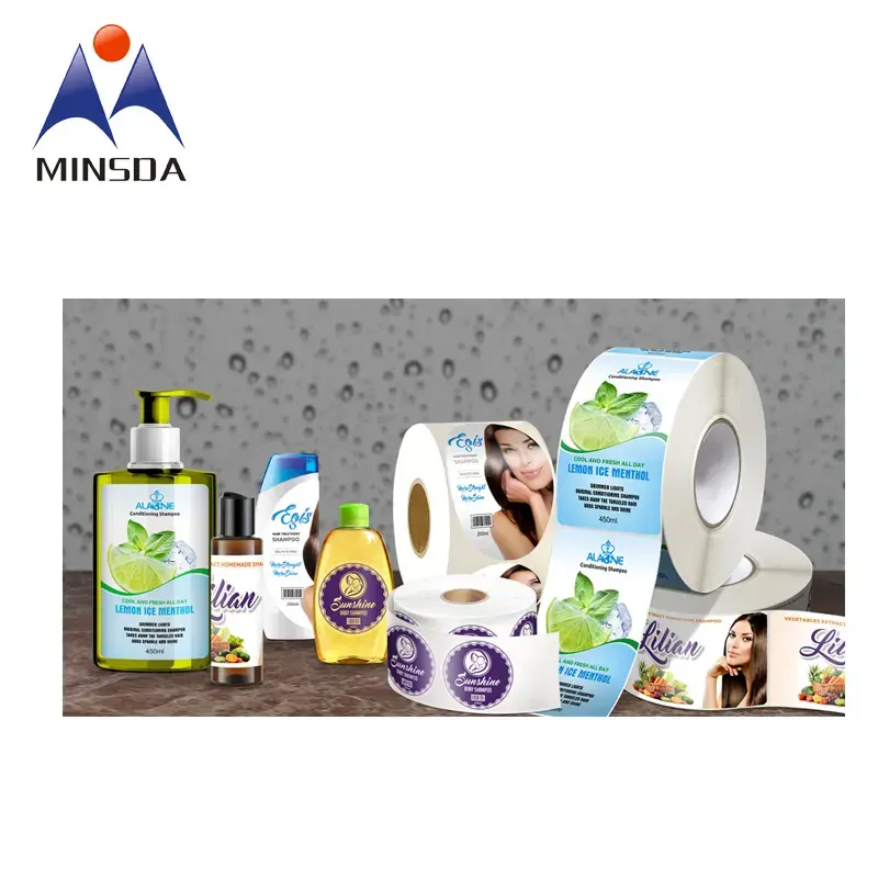 Productos de limpieza personalizados, gel de baño, etiquetas adhesivas de vinilo, embalaje, etiqueta autoadhesiva impermeable