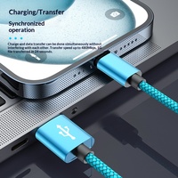 Kabel Data USB Type C Nylon Kepang Grosir untuk Ponsel Kamera Android Pengisian Cepat