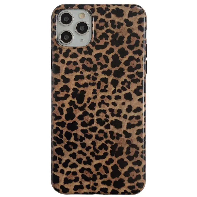 Capa de telefone retro cópia leopardo bonito para 11/12/13/14 pro max mulheres tpu tampa do telefone