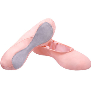 Chaussons de danse classique en toile et cuir à semelle pleine pour enfants et filles, 5 couleurs, vente en gros d'usine, <span class=keywords><strong>pas</strong></span> chers - Product Image 1