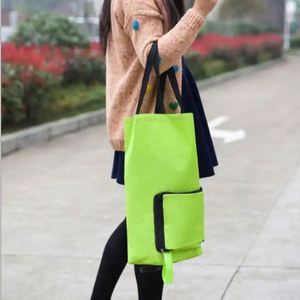 New Reusable Eco-Friendly Folding Shopping <b>Trolley</b> Bag with Foldable Storage Portable for Food & <b>Vegetable</b> Shopping - Product Image 4