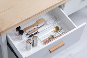 13PCS Clear <strong>Plastic</strong> Desk <strong>Drawer</strong> Organizers <strong>Set</strong>, 5-Size Versatile Bathroom and Vanity <strong>Drawer</strong> Organizer Trays, Storage for Makeup - Product Image 3