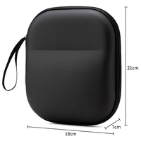 Sac pour casque portable, étanche, noir, en PU+EVA, fermeture éclair, 21*18*7CM, logo personnalisable, boîte d'emballage pliable, voyage, camping