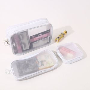 Custom Colorful Mesh Travel Make up Cosmetic <b>Bag</b> Set Portable Mesh <b>Bags</b> with Zipper Travel Pouches for Toiletries Cosmetics - Product Image 5
