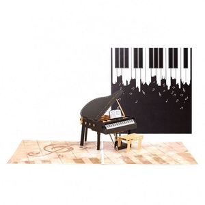 Carte de vœux 3D artisanale avec impression pop-up de piano pour anniversaire - Product Image 1