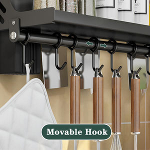 Étagère multifonctionnelle pour épices, porte-couteaux mural, étagère à vaisselle, porte-couverts de cuisine - Product Image 3