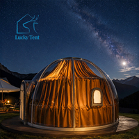 Rangka Polikarbonat Modular Mewah untuk Pod Glamping Empat Musim, Tenda Kubah PC Kustom, Rumah Kubah Polikarbonat Prefab, Proyek Resor