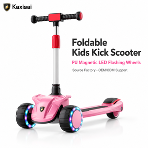 Patinete Infantil de Marca Privada OEM ODM, Patinete Plegable de 3 Ruedas para Niños, Color Personalizado, Ruedas LED para Exportación al Por Mayor - Product Image 1