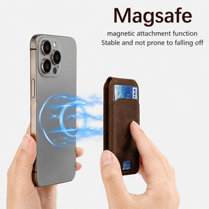<span class=keywords><strong>Porte</strong></span>-cartes magnétique universel à 3 emplacements, portefeuille MagSafe pliable avec béquille, portefeuille de téléphone pour cadeau d'entreprise ou de bureau - Product Image 4
