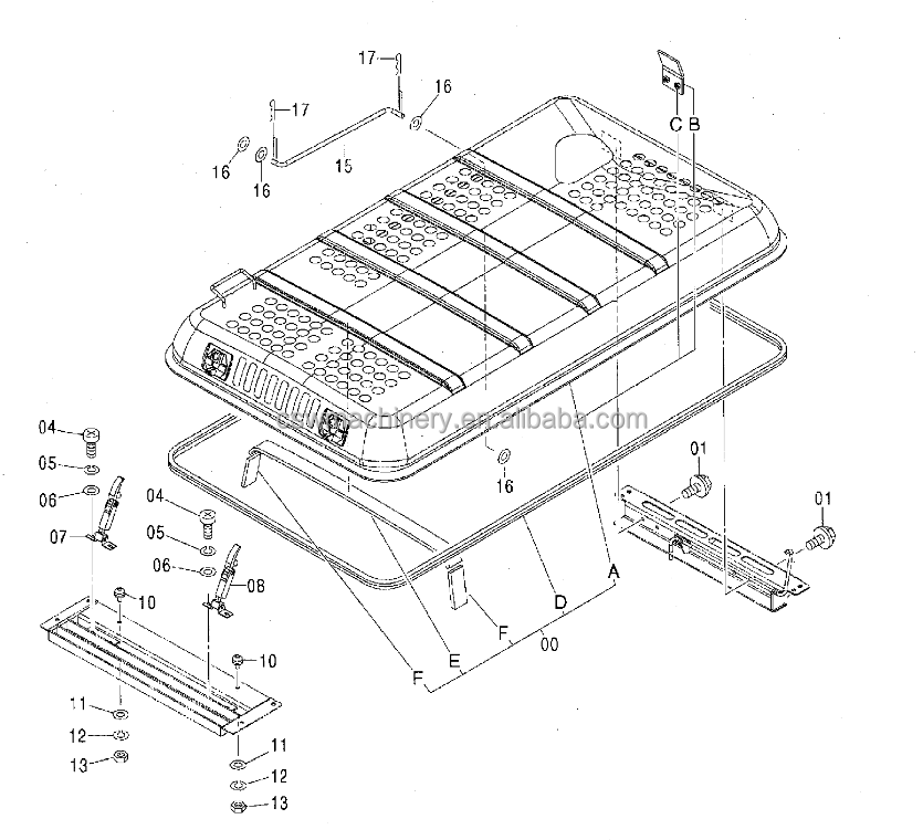 Excavator Spare Parts - Hitachi ZX200 Engine Hood Cover