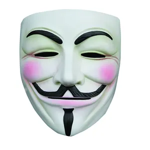 Mascarilla de resina para Halloween, disfraz de Cosplay de Guy Fawkes