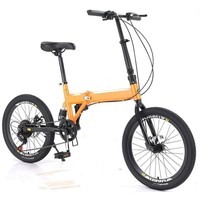 Vélo à suspension souple 20 pouces avec fourche à suspension, frein à disque, cadre en alliage d'aluminium, logo personnalisé, populaire auprès des adultes et des étudiants, 7 vitesses, 19