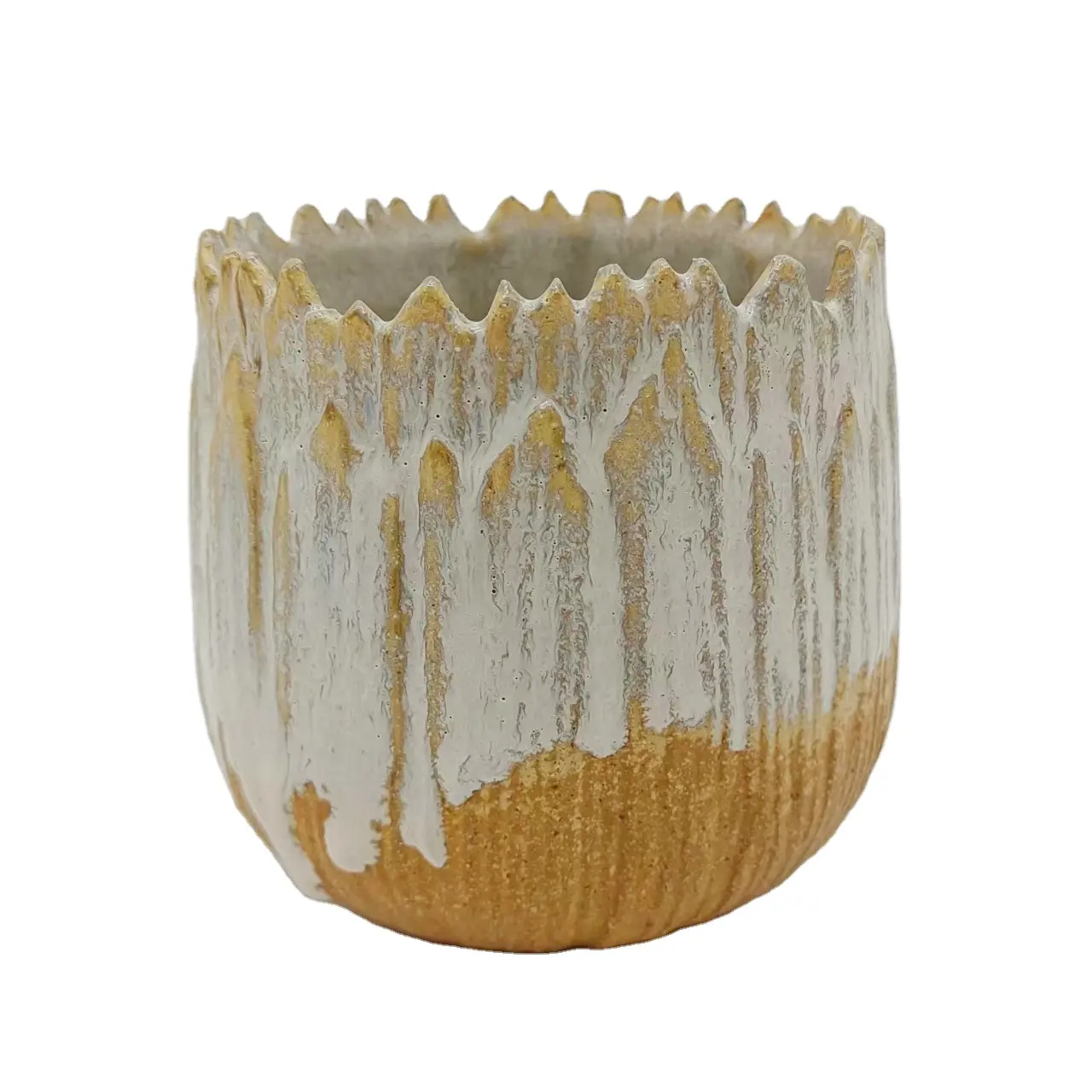 Customized modern nordic style Yellow tassel creative gift home decoration mini ceramic vase