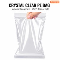 Sacs refermables en PE réutilisables, fermeture éclair rouge, transparents, hermétiques, résistants à l'humidité, résistants à la chaleur, sacs en plastique polyéthylène pour salades