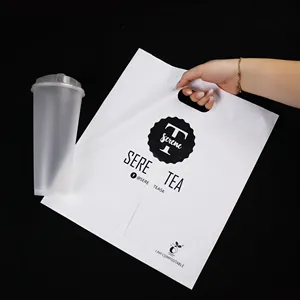 100% compostable tùy chỉnh logo in xử lý túi nhựa chết cắt túi đôi cốc sữa dùng một lần trà bao bì túi