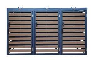 Cubo de <span class=keywords><strong>basura</strong></span> de acero de 3 puertas KD Structure 240L <span class=keywords><strong>armario</strong></span> de <span class=keywords><strong>basura</strong></span> con efectos de madera personalizado - Product Image 2