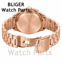 Montre de sport chronographe multifonction personnalisable pour homme, montre de plongée en acier inoxydable or rose 40 mm, mouvement à quartz VK63, lumineuse