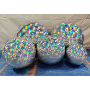 Grosses boules gonflables brillantes ornement de Noël suspendu sphère de miroir à bulles gonflable réfléchissante irisée pour la fête de mariage - Product Image 2