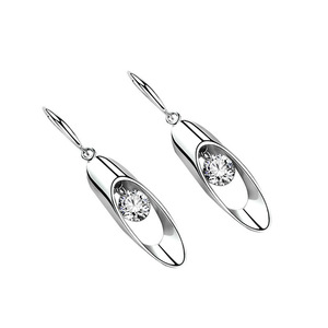 Orecchini pendenti a goccia cilindrici, eleganti, da ufficio, per tutti i giorni, gioielli da donna - Product Image 5
