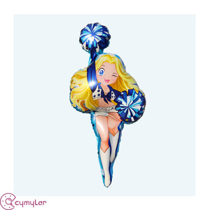Cymylar, grandes <span class=keywords><strong>globos</strong></span> de porristas, película de aluminio, figuras humanas en forma de dibujos animados, fiesta temática de porristas, reunión deportiva - Product Image 1