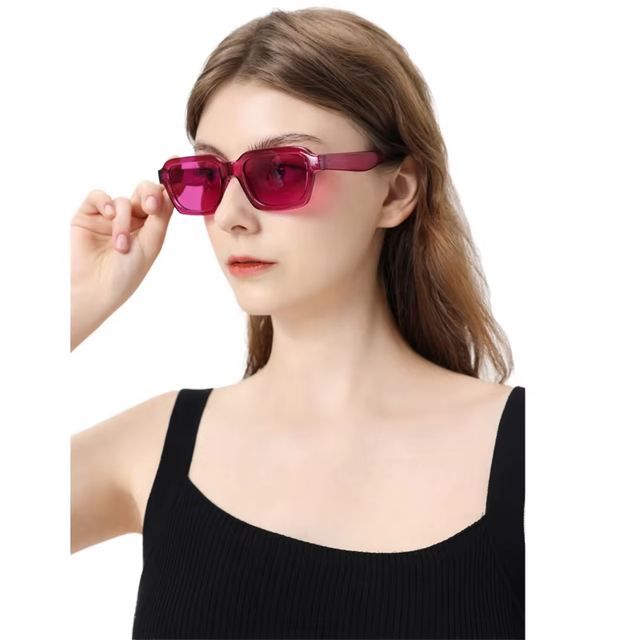 2025 Gelais Luxury Polarized Sunglasses with Tac Lens Custom Logo Rectangular Pink Acetate Frame Unisex Fashion Style