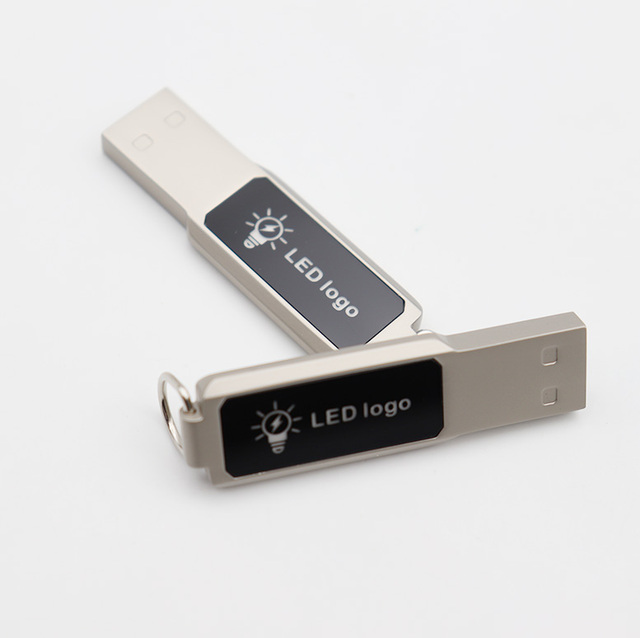 8GB16GB Metal Shell Light Up USB Flash Drive 32GB 64GB Custom Logo Pen Drives Memory Sticks 2GB 4GB High Speed Flash Disk