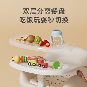 Silla alta multifuncional para bebé con bandeja desmontable, silla de alimentación de plástico con forma de manzana para mayores de 6 meses - Product Image 2