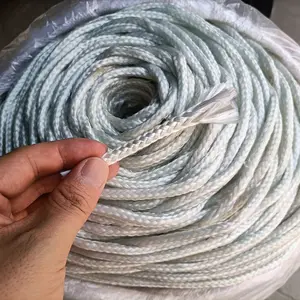Corda de fibra de vidro tricotada com isolamento resistente ao fogo de alta temperatura e garantia de qualidade de 10 mm de diâmetro